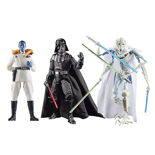 STAR WARS The Black Series Darth Vader, Grand Admiral Thrawn, General Grievous, Masters of Evil - Action figure da collezione da 15,2 cm, confezione da 3 (esclusiva Amazon)