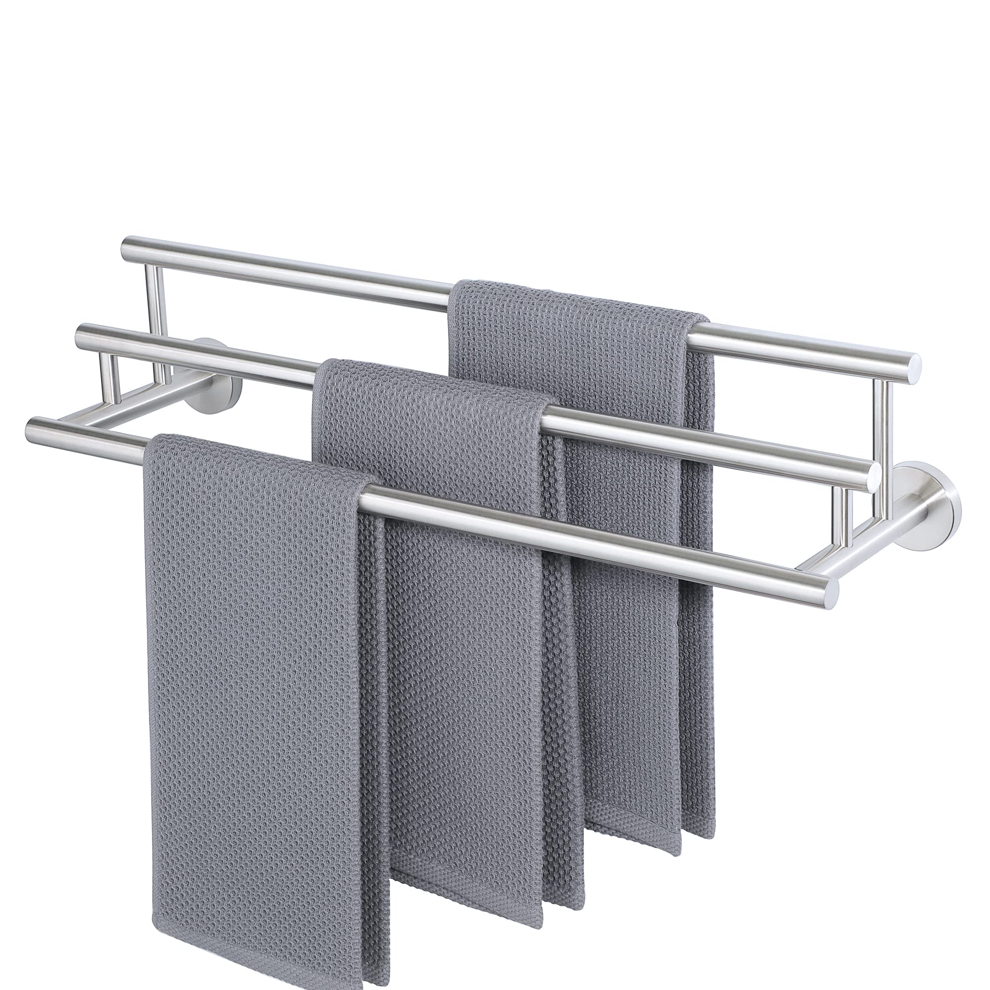 Alise Bath Towel Bars Towel Racks for Bathroom Lavatory,3 Towel Rails Large Towel Holder SUS304 Stainless Steel Towel Hanger Wall Mount,Brushed Nickel GYT6903-LS