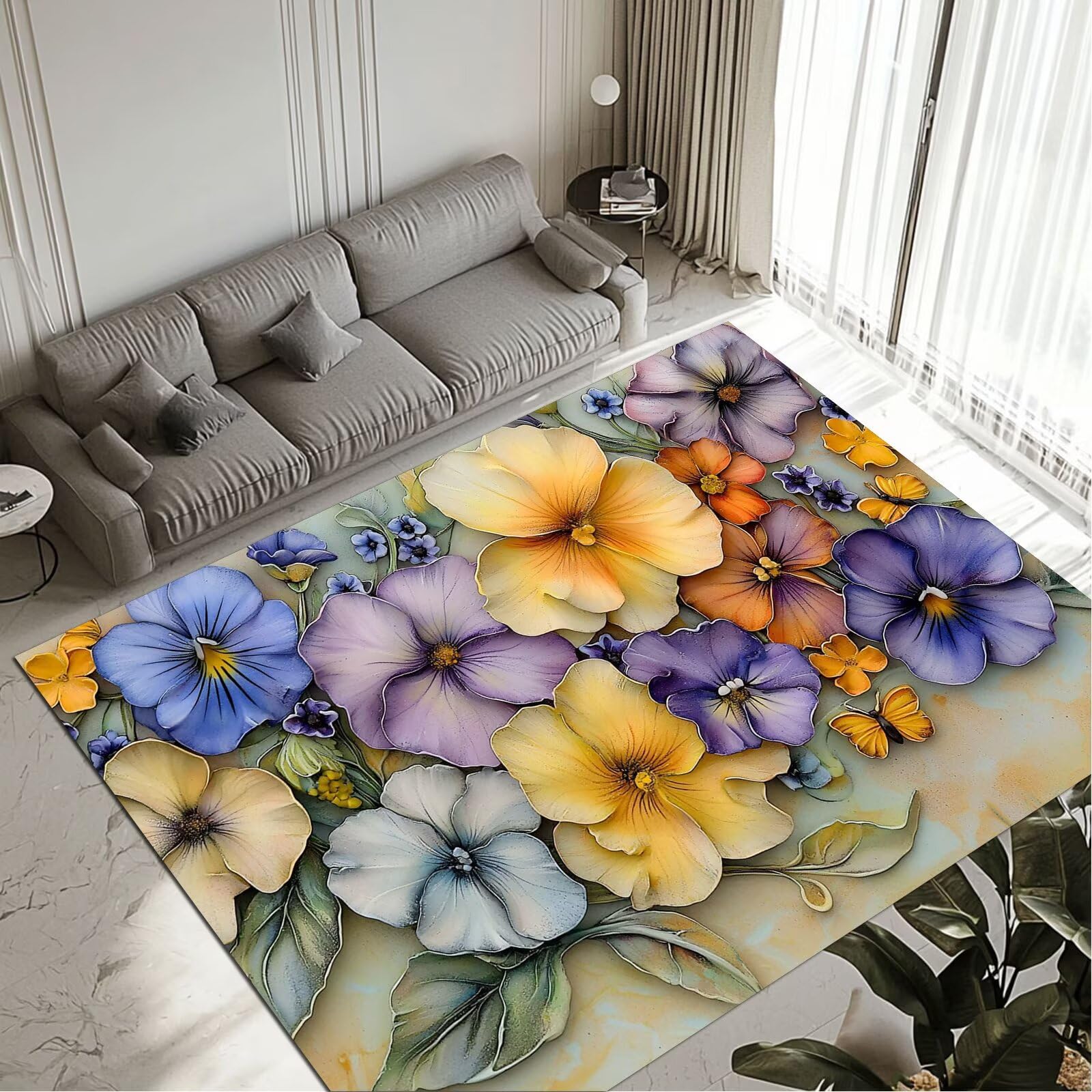 Tapis Flower grand tapis de salon ou chambre adulte pour une ambiance cosy