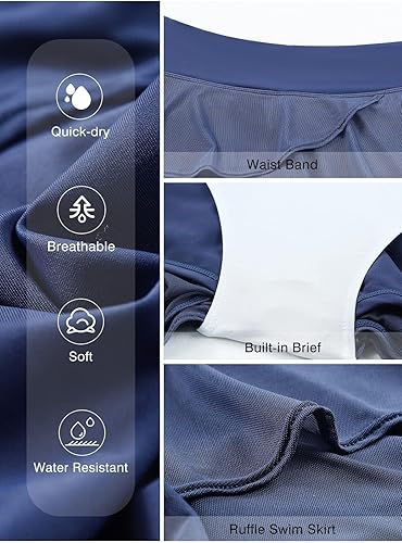 Miniatura 5 de Aleumdr Falda de baño con volantes en la cintura para mujer