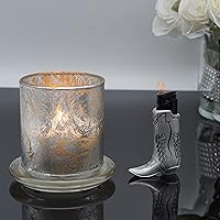 Vista 6 de HMC - Funda para encendedor de botas vaqueras, metal plateado, para Mini Bic J5, diseño elegante, funda más ligera, ideal para el hogar