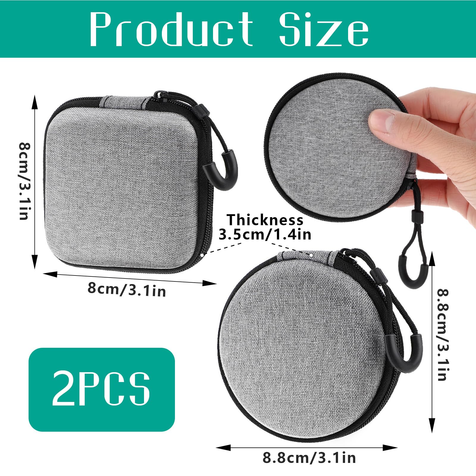 Scatola portaoggetti per cuffie wireless Custodia per cavo di ricarica per auricolari EVA Custodia protettiva anticaduta resistente all'usura anti-pressione  44