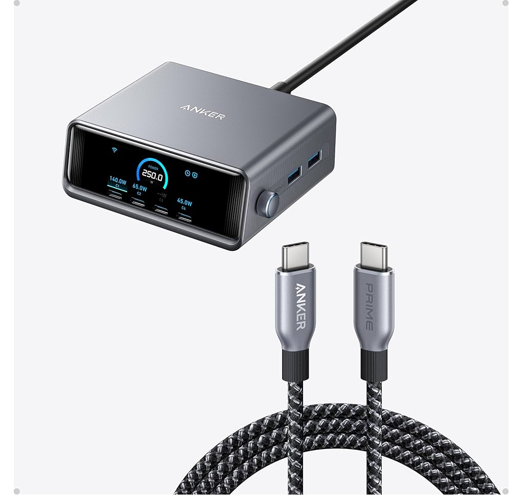 【新品】 Anker Prime Charging Station 6 Anker Prime 6-in-1 Fast Charger, 140W Portable Charging