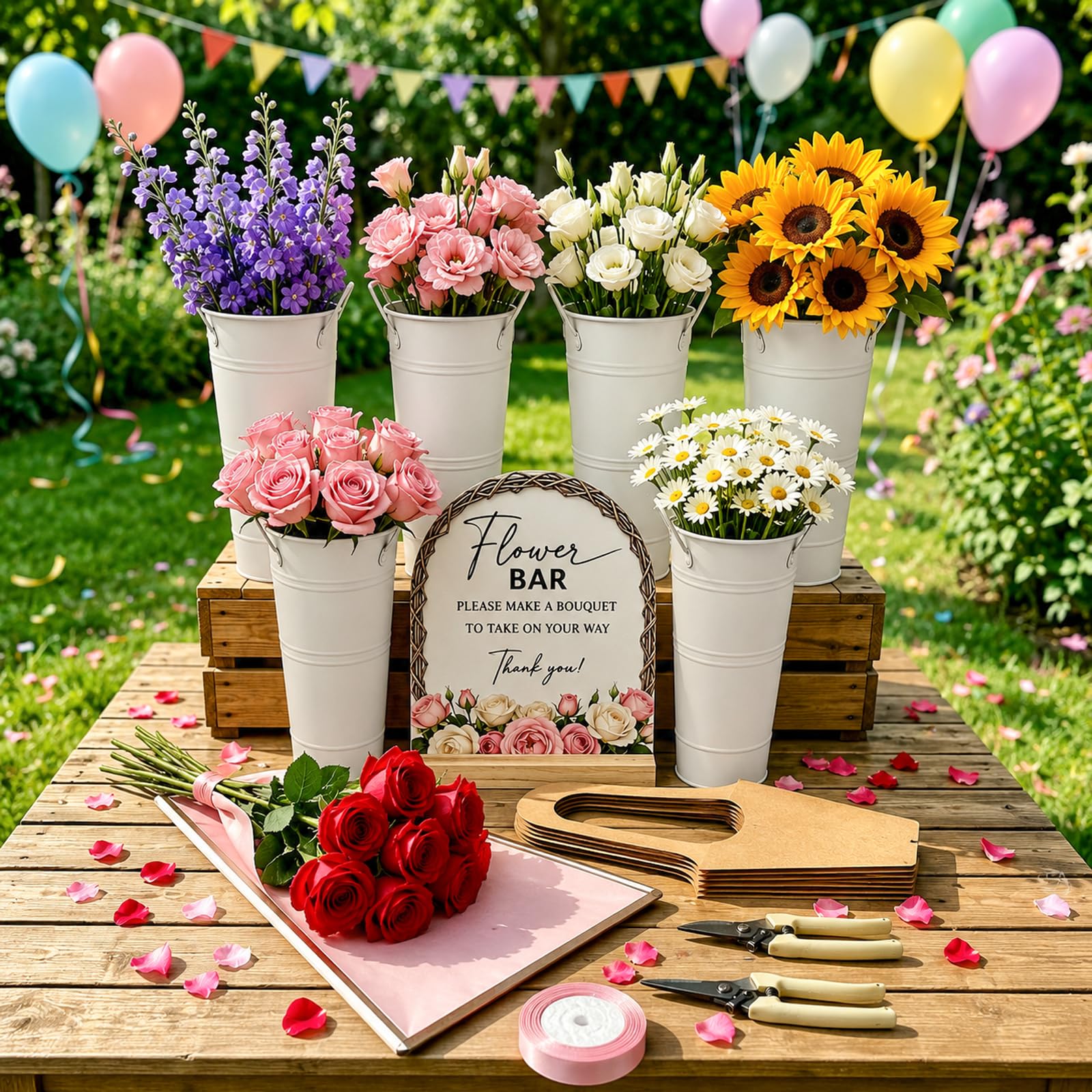 Photo 1 of 100PCS Flower Bar Buckets Set Kit, Bloom Bar Supplies