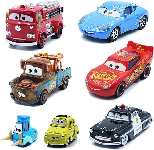 7PCS Car Toy 2 3 The King Diecast 155 Modelo de Metal Juguetes Vehicales Set para Niños Cumpleaños Día del Niño, Acción de Gracias