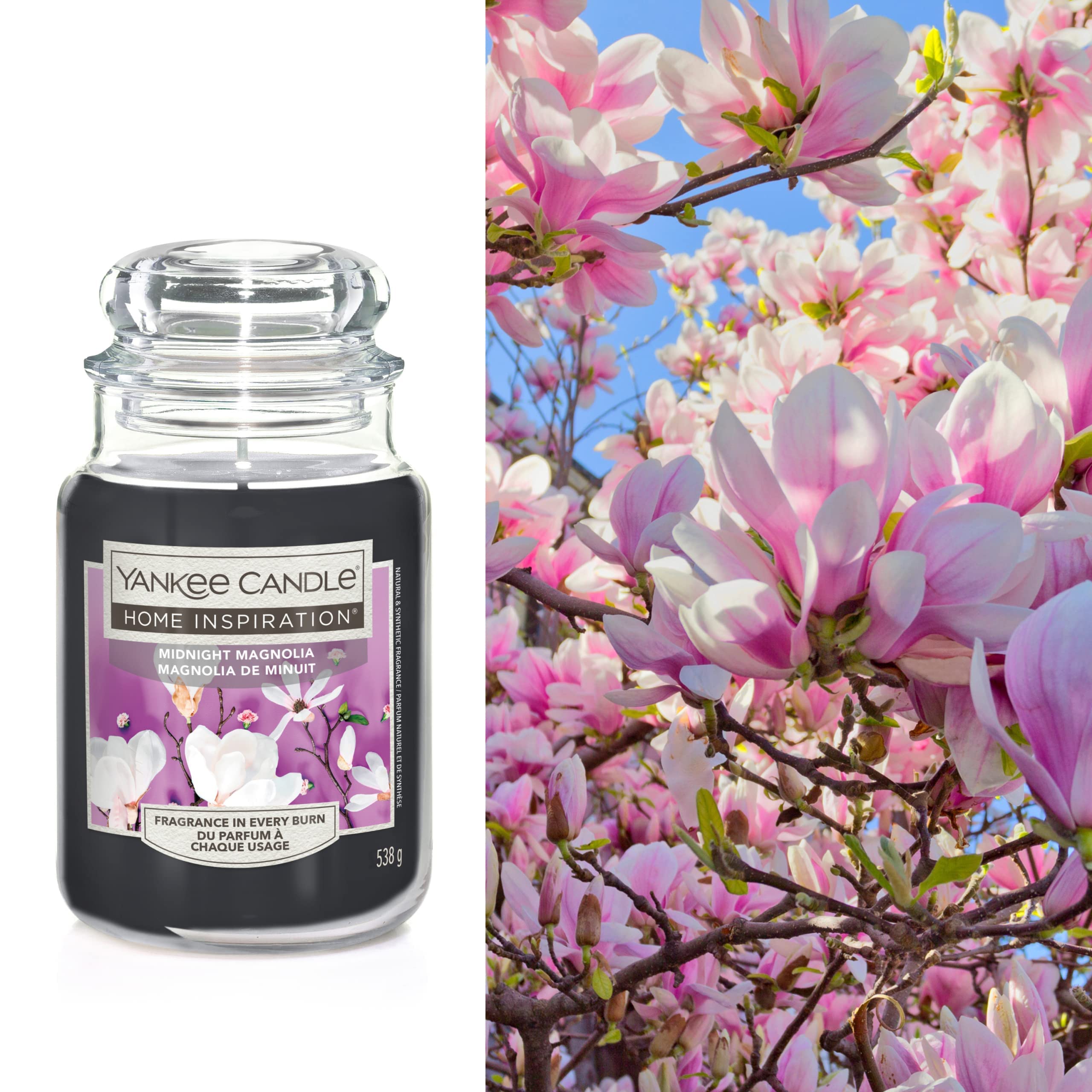 Yankee Candle - Home Inspiration, Świeca w Słoiku, Zapach Kwiaty Magnolii, Pomysł na prezent (Magnolia, Giara Grande)