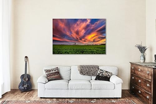 Miniatura 5 de Sky Wall Art (Ready to Hang) Aluminum Metal Print of Scenic Clouds Illuminated by Sunlight at Sunset in Oklahoma Great Plains Wall Art Nature Decor