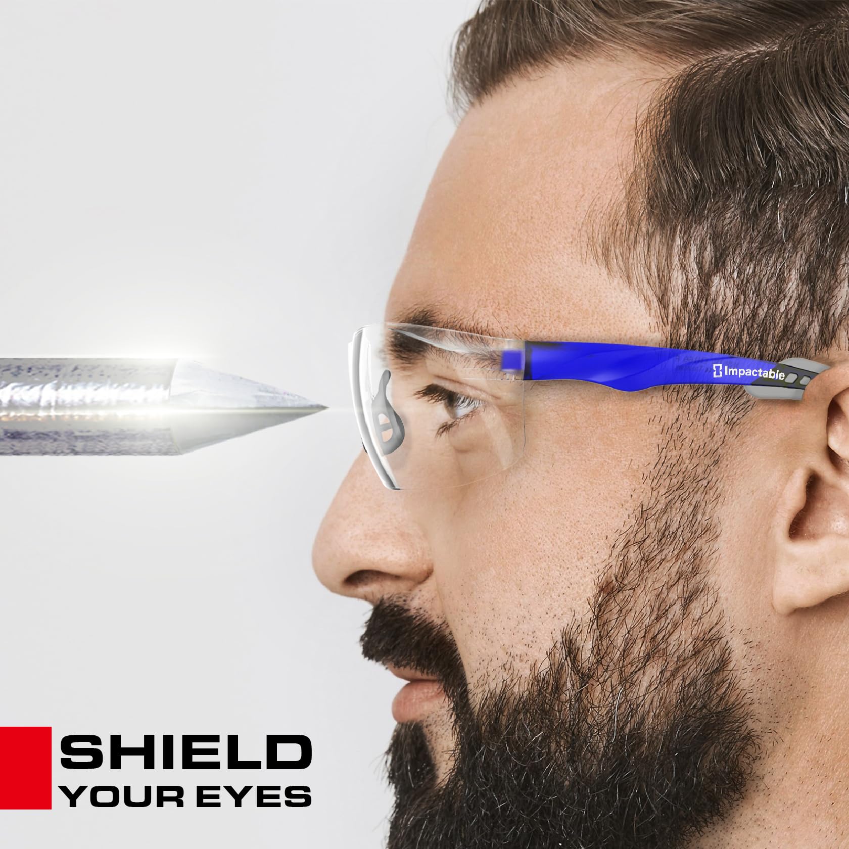 ANSI Z87.1 Sicherheitsbrille, beschlagfrei, UV-beständig, kratzfest, für Augenschutz bei der Arbeit, Sport, Schießen, Pickleball, Surround-Gläser