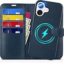 TUCCH Detachable Case for iPhone 16 Plus, Wallet Book Case PU Leather [Card Slot] [RFID Blocking] 2 in 1 Wallet Case Compatible with iPhone 16 Plus 5G 6.7", Blue
