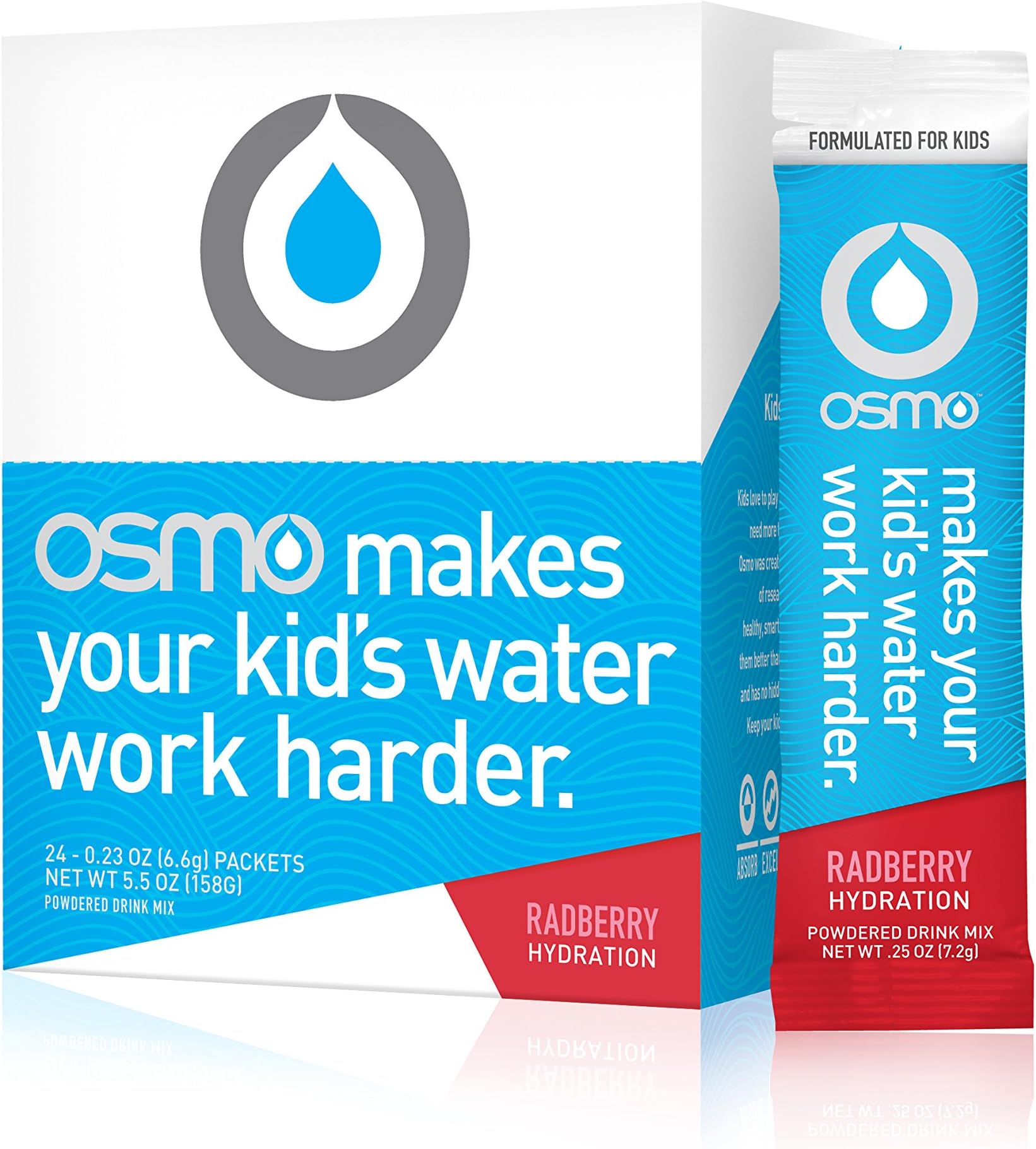 OSMO Nutrition Kid's Hydration Powder, Radberry, 5.5 Ounce