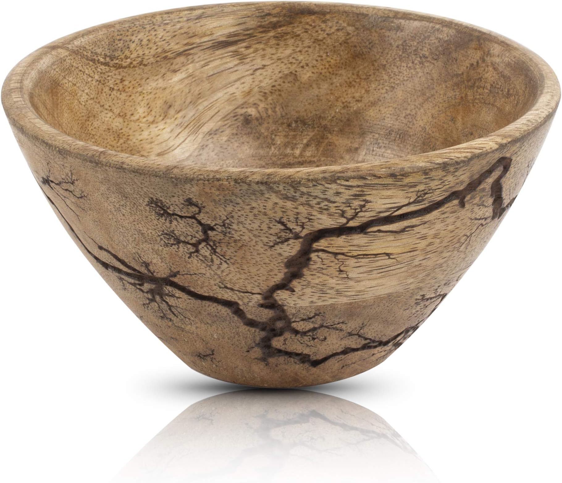 Beautiful Handmade 5" Decorative Wooden Snack Serving Bowl For Dry Fruits Chips Coffee Table Countertop Display Key Bowl Tableware Kitchen Living Room Home Decor Accents Dinnerware