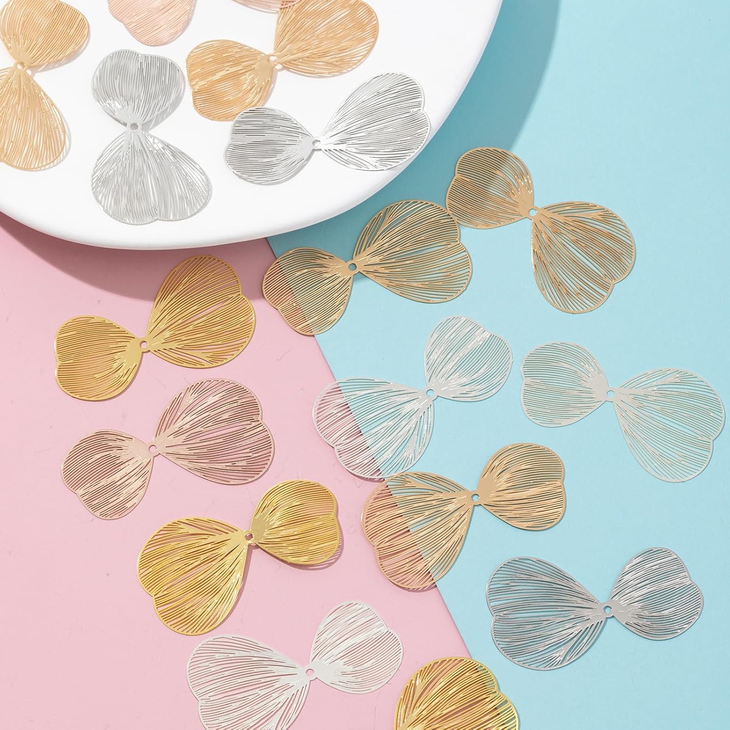 Flower Filigree Charms Hollow Brass Filigree Metal Embellishments for DIY Jewelry Making Earrings Necklaces Hair Jewelries Components - Image 6