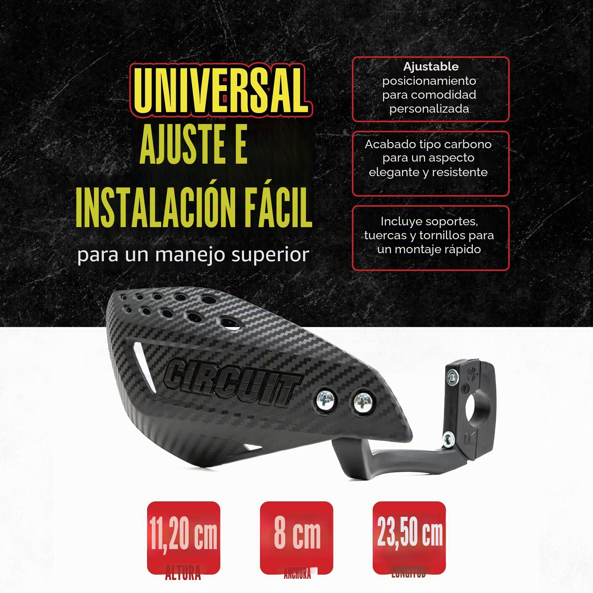 CIRCUIT PM061-2DA Paramanos Vector Carbon, color Carbono/Rojo
