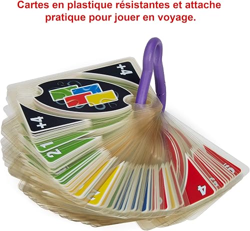 Mattel Games UNO H20 to GO, water resistant cards game, to take to the beach and to snow holidays, extra durable 108 cards, ages +7, P1703 - 3