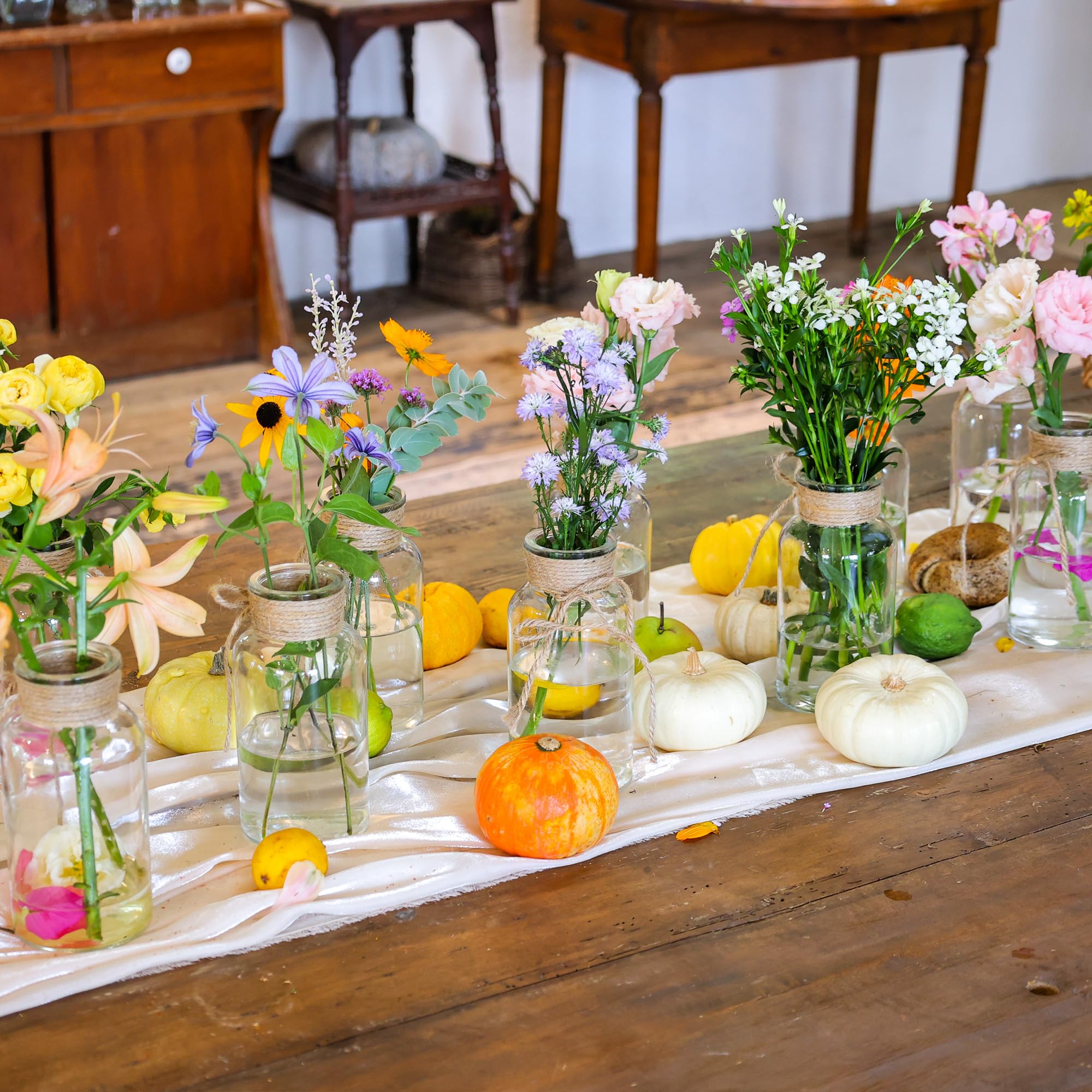 Amazon.com: Set of 6 Vintage Glass Vases for Flowers Farmhouse
