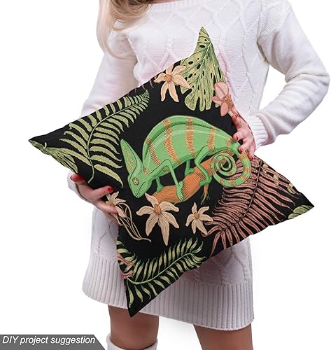 Miniatura 167 de Ambesonne The Yard - Tela de hibisco de flores tropicales en tonos de la vida real, tela decorativa para tapicería, cestas de almacenamiento