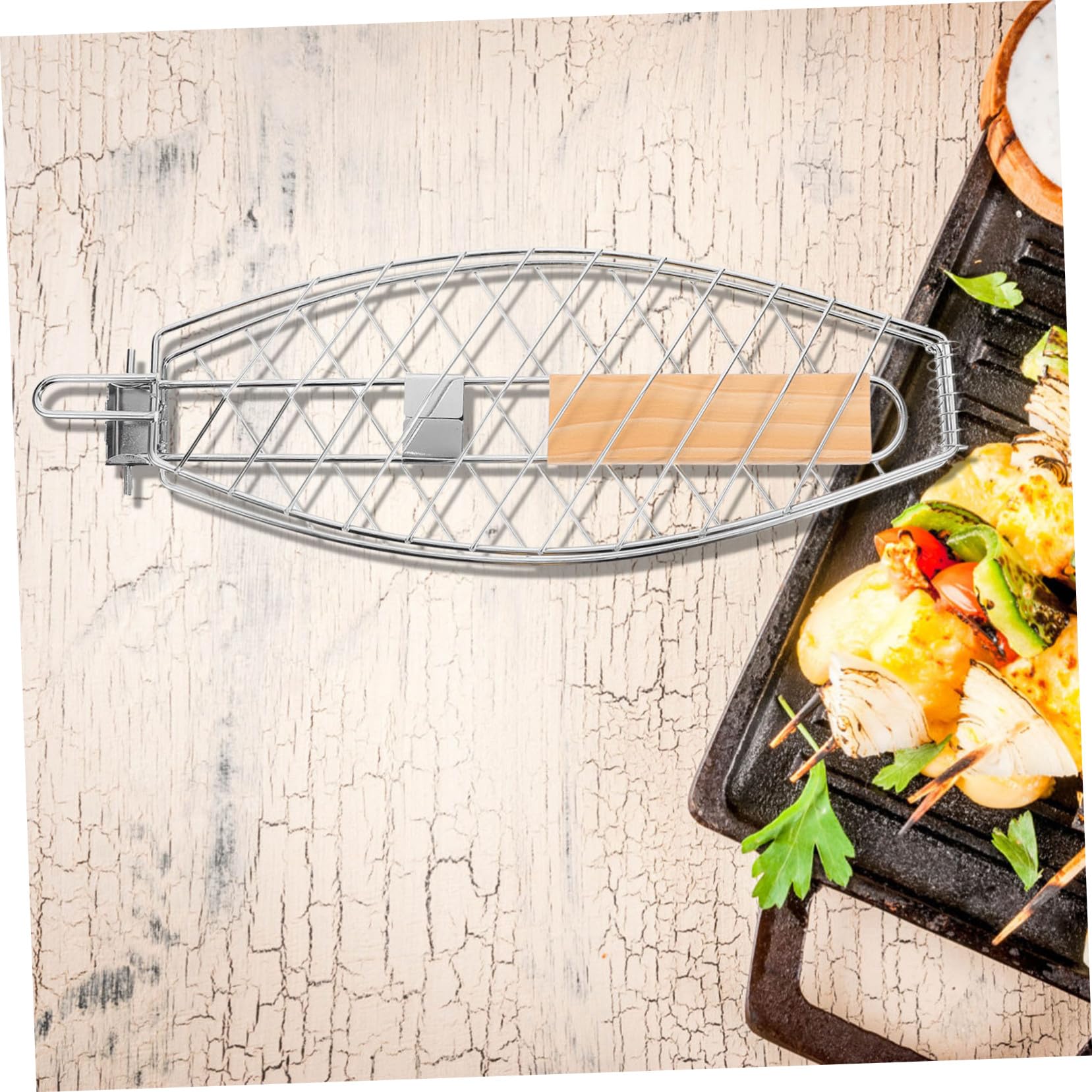 Juego de 2 cestas de acero inoxidable para parrilla de pescado, plegable, portátil, para cocinar al aire libre, perfecto para entusiastas de la barbacoa