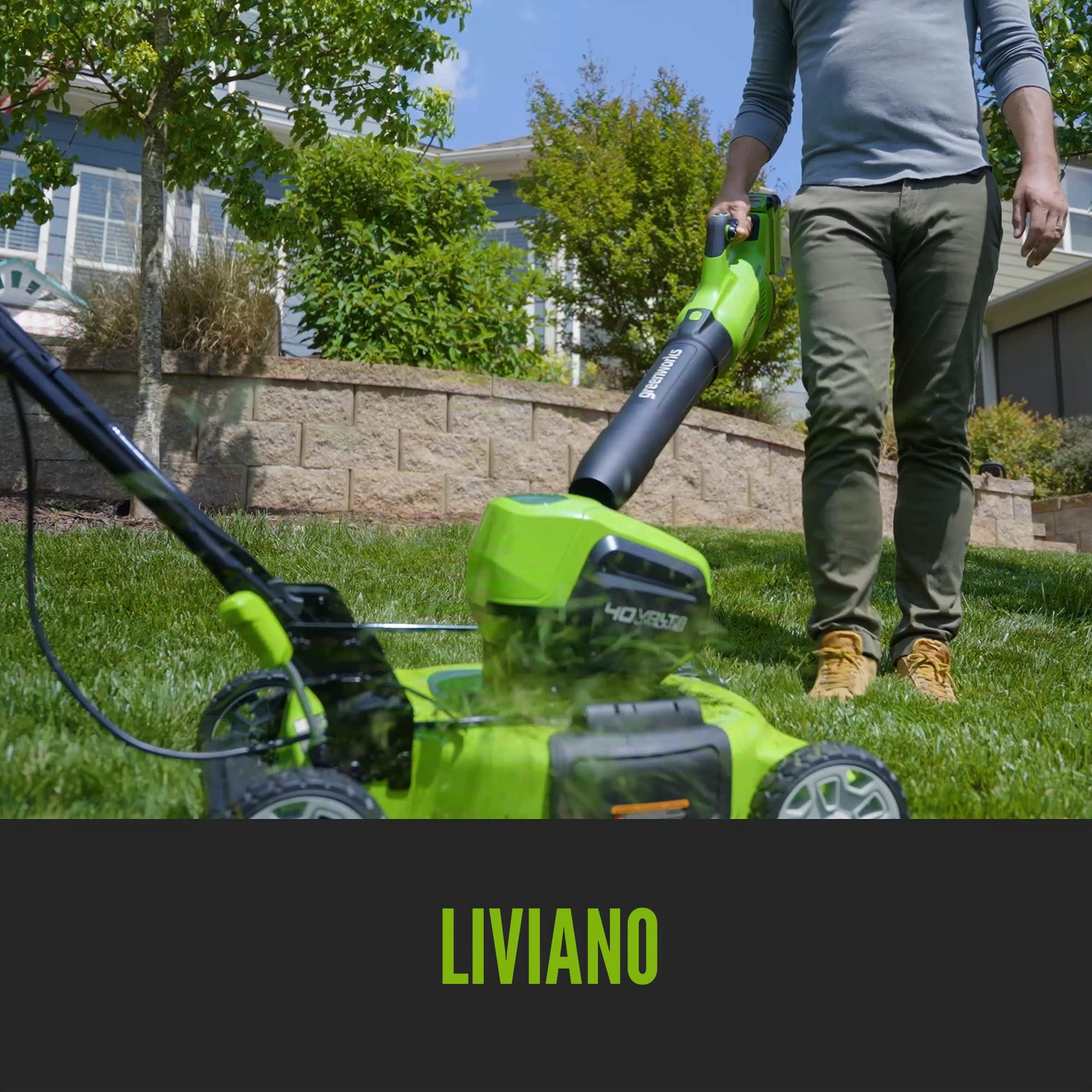 Greenworks 40 V Soplador inalámbrico, Volumen de Aire 14,2 m³/ min, Velocidad del Aire 193,1 km/h, Velocidad Infinitamente Variable (con 2Ah Batería y Cargador) | Volumen de aire: 14,2 m³/min, velocidad del aire: 193,1 km/h, velocidad continua