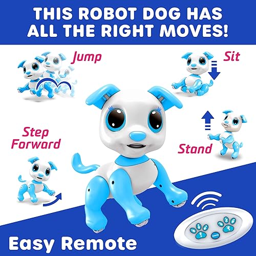 Miniatura 3 de Robo Pets Robot de juguete para perros para niñas y niños, robot de juguete a control remoto con LED, sonido FX, gestos interactivos de movimiento