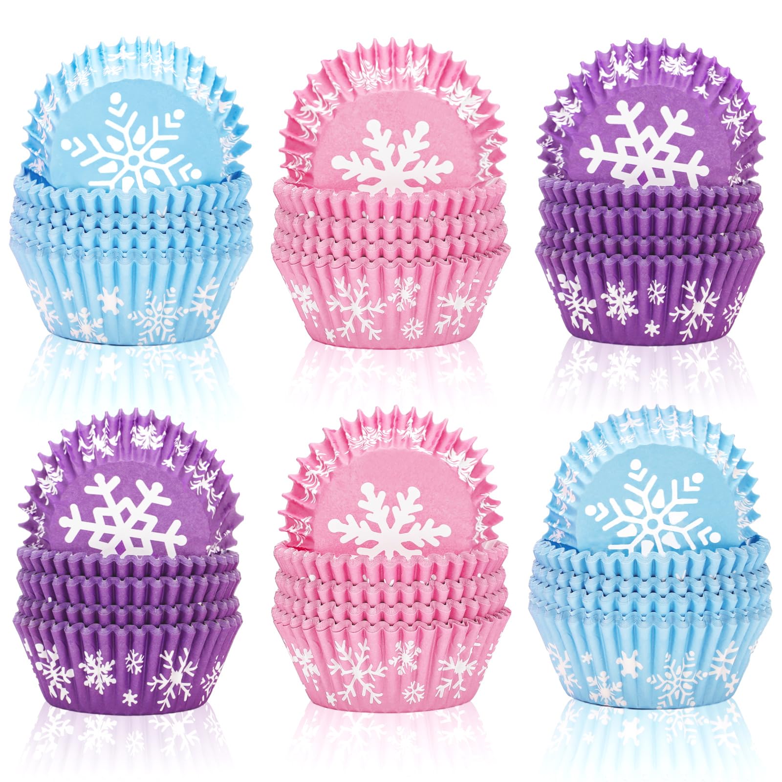 Cápsulas de copo de nieve para magdalenas de papel navideño y forros de cupcakes para cocina
