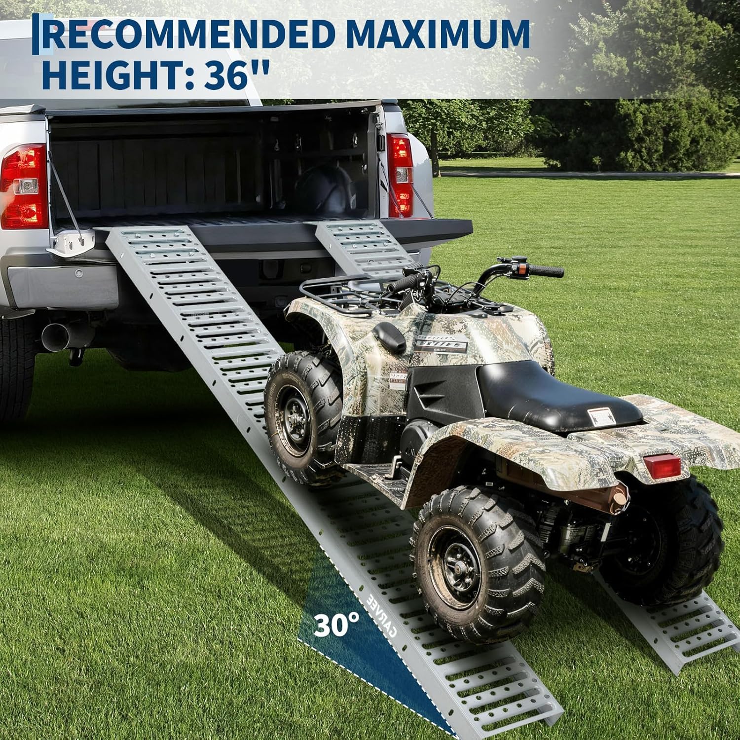 Garvee 72"x9" Heavy Duty Steel Loading Ramps (2 Pack) – 1000 Lbs Capacity, Non-Folding Truck & Trailer Ramps for Motorcycles, Dirt Bikes, ATVs, E-Bikes, UTVs – Portable Design
