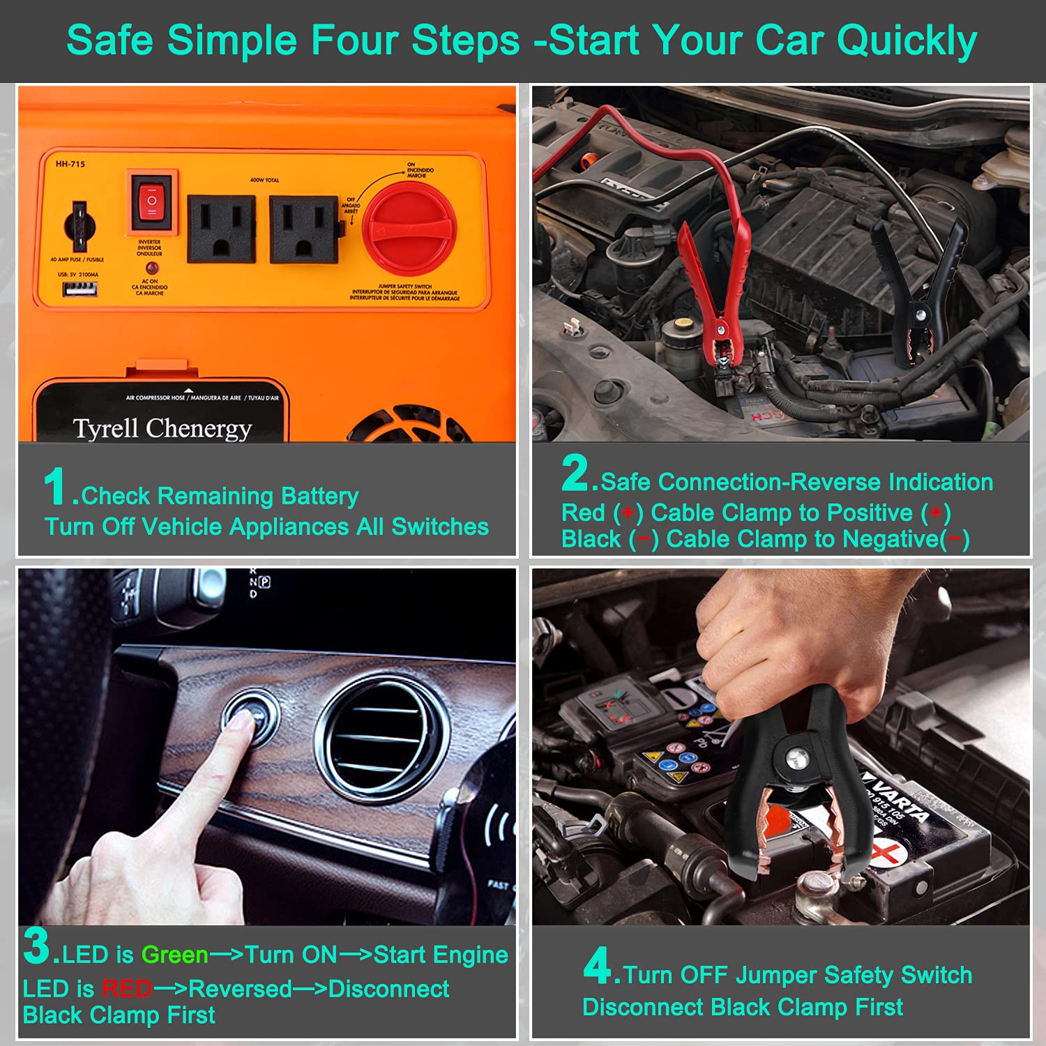 Tyrell Chenergy 1400Amp 12V Car Battery Booster Jump Starter Pack with