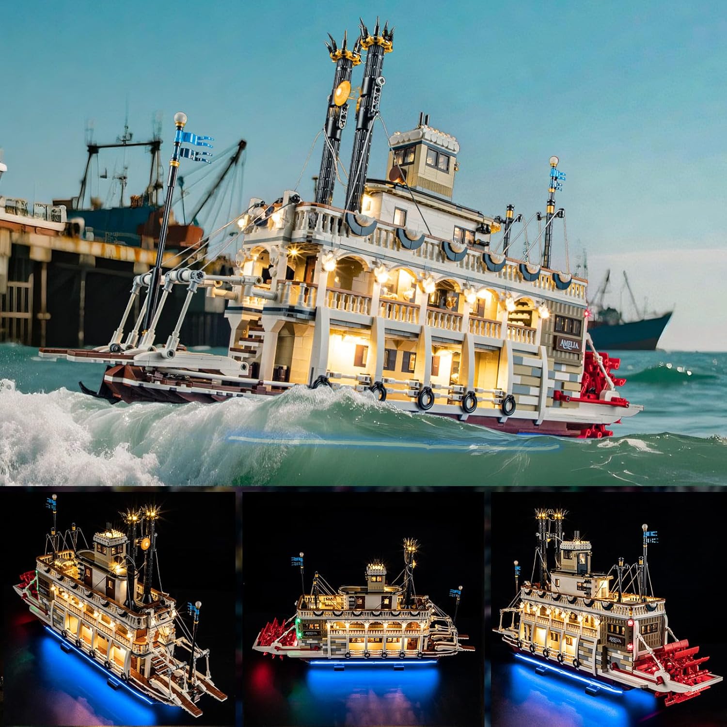 YEABRICKS LED Light for 21356 Ideas River Steamboat Building Blocks Model (Building Set NOT Included)