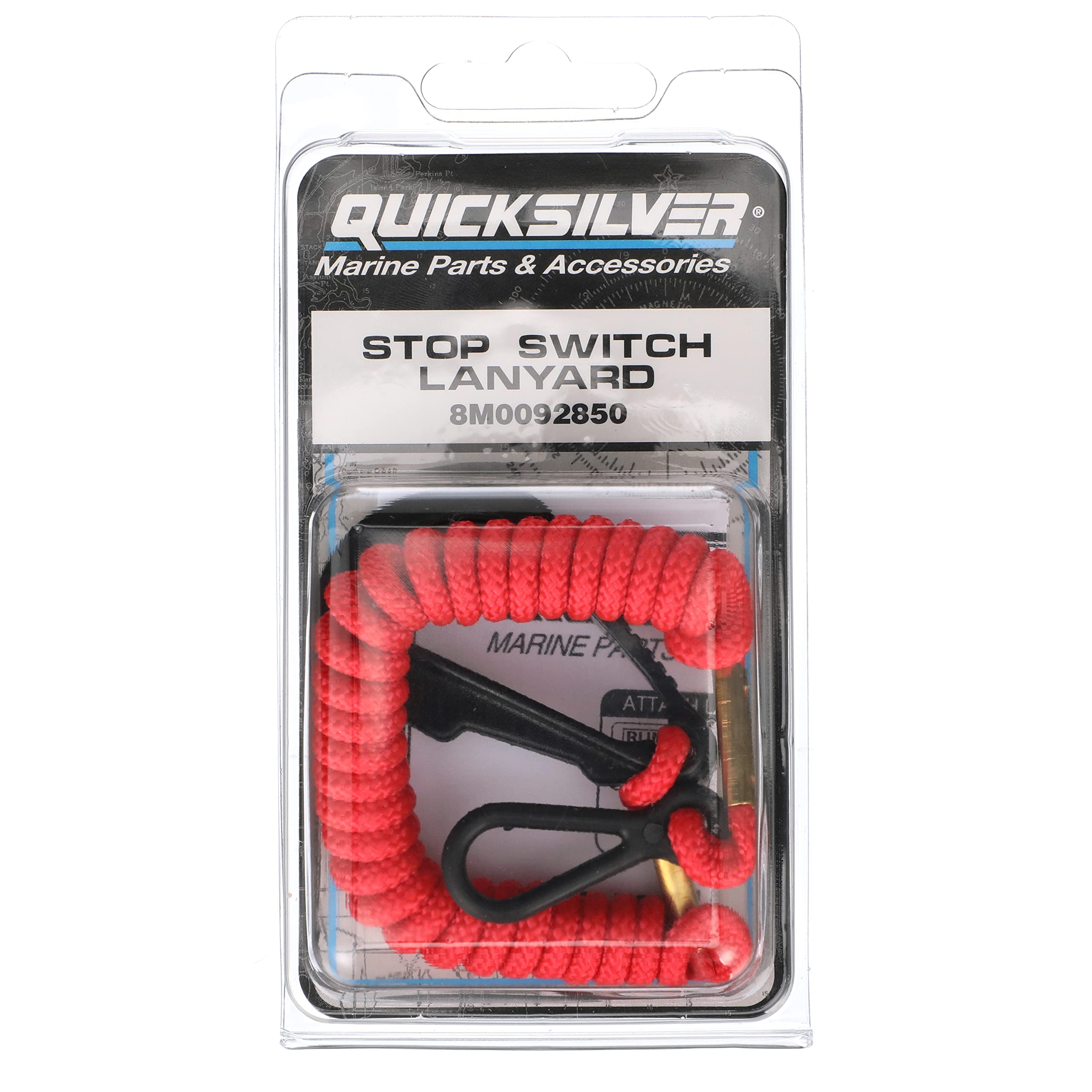 Quicksilver 8M0092850 Emergency Stop Switch Marine Safety Lanyard, Bright Red Finish, 54