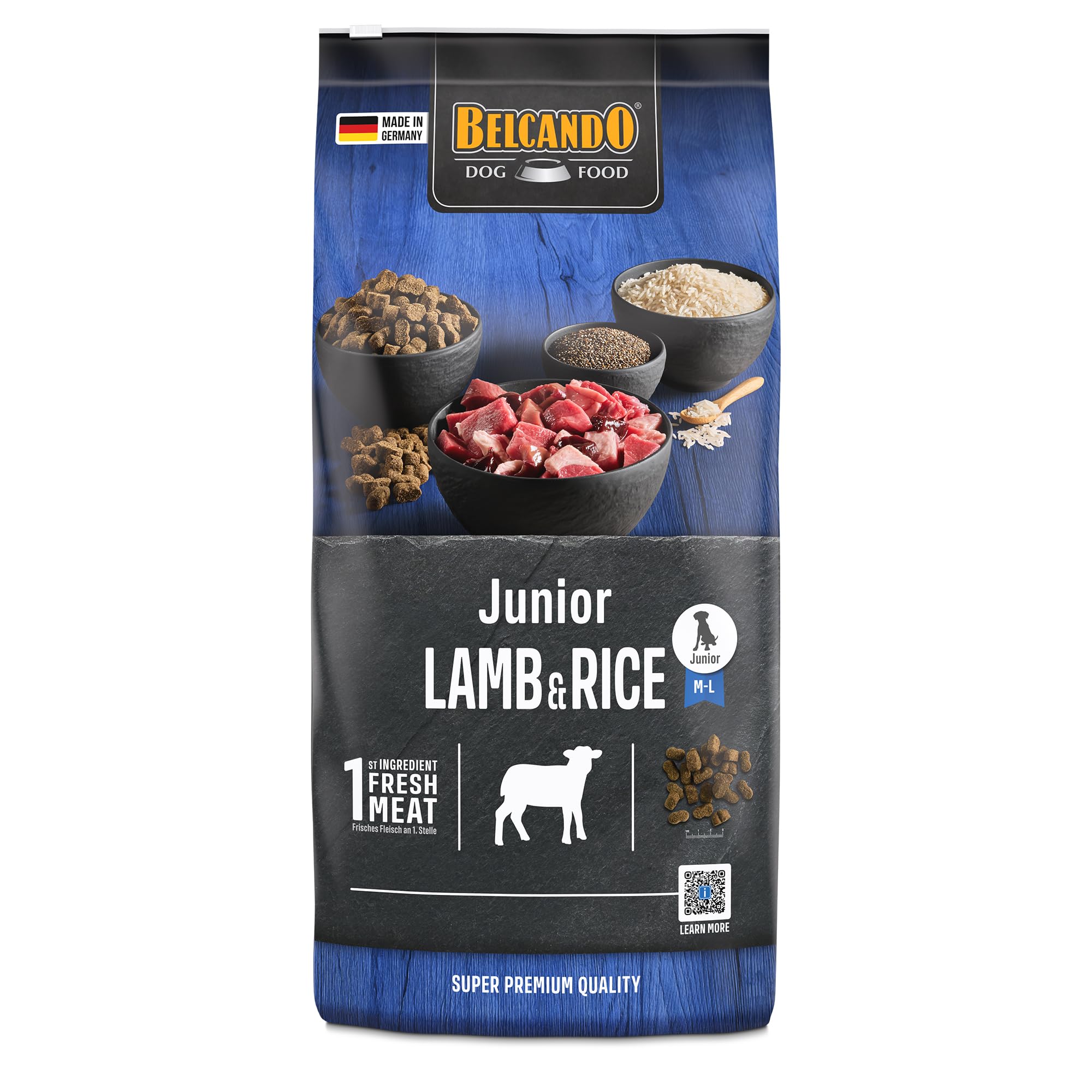 Belcando Junior Lamb & Rice [12,5 kg] Cibo per cani | Cibo secco per cani giovani | Alimento completo per cani giovani di almeno 4 mesi