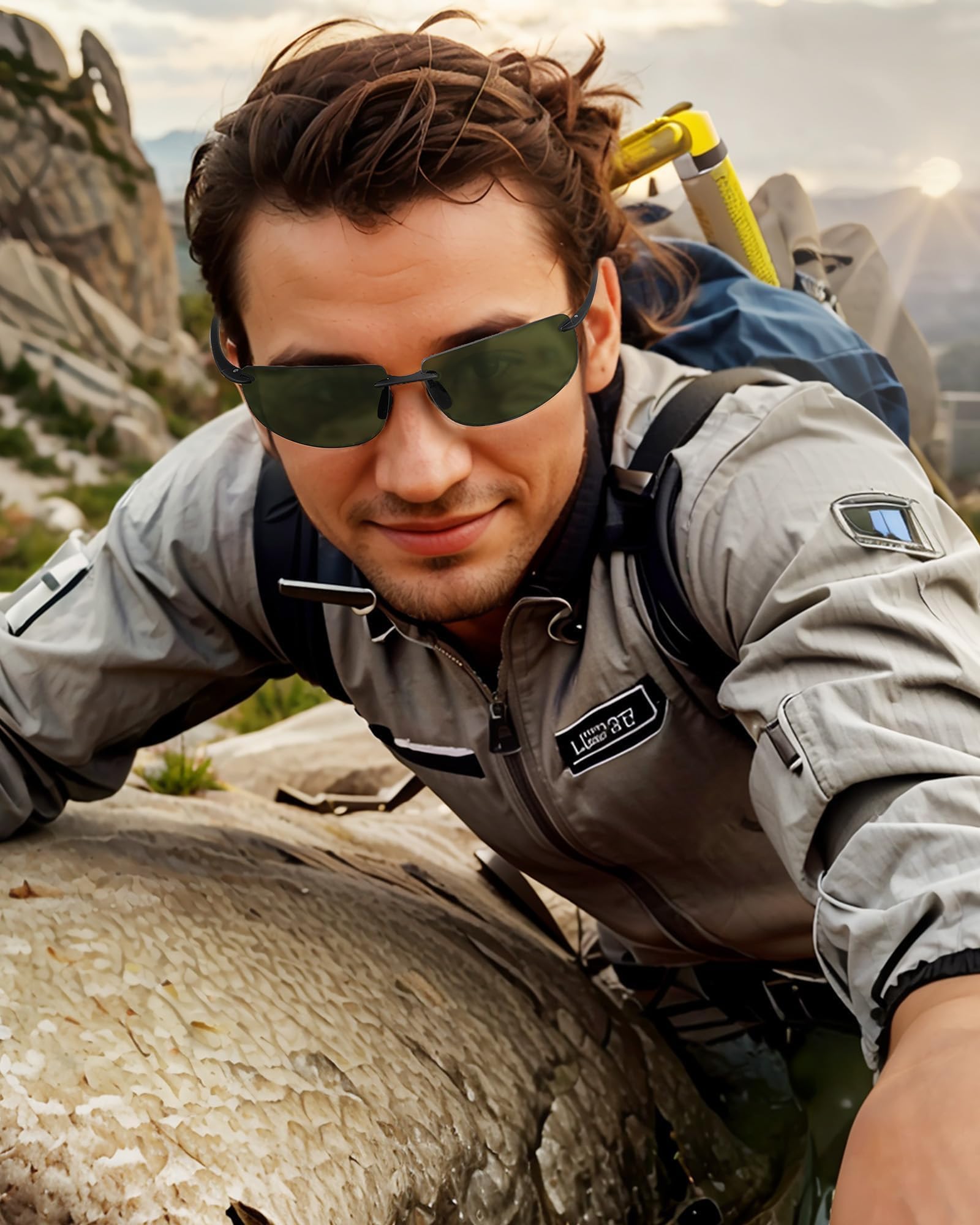 JIM HALO Deporte Gafas de Sol Para Hombre Mujer TR90 Sin Marco Borde Marco Irrompible Para Correr Pescar Béisbol Conducir