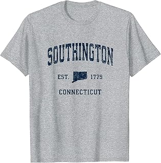 Southington Connecticut CT Vintage Athletic Navy Sports Desi T-Shirt