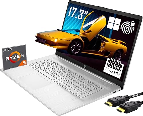 HP Computadora portátil 17.3, pantalla IPS LED FHD de 17.3, AMD Ryzen 5 5500U (Beat i7-1165G7, 6 núcleos, hasta 4.0 GHz), 32 GB de RAM - SSD PCIe de