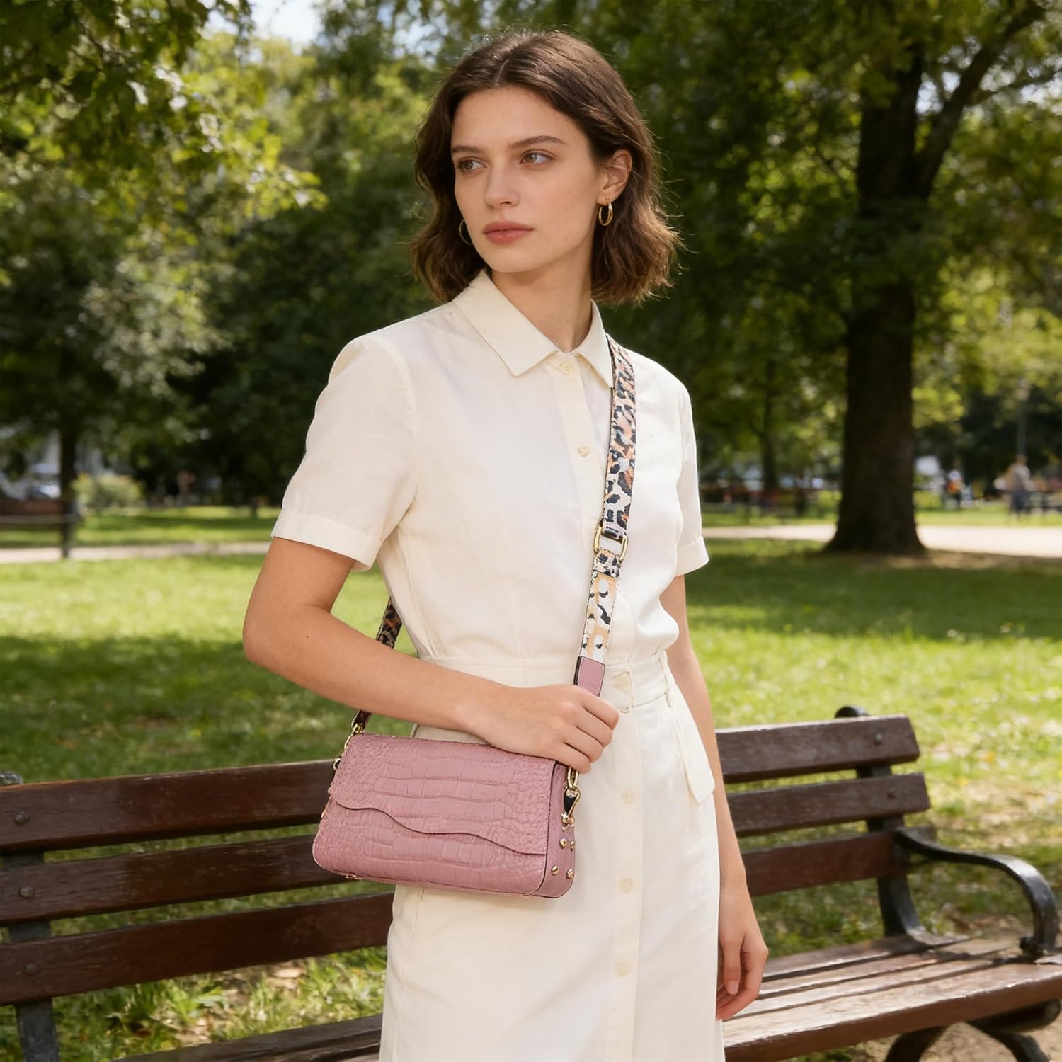 BOYATU Genuine Leather Shoulder Bags for Women: Leather Crocodile Pattern Purse - Ladies Satchel Crossbody Handbags Travel - Image 7