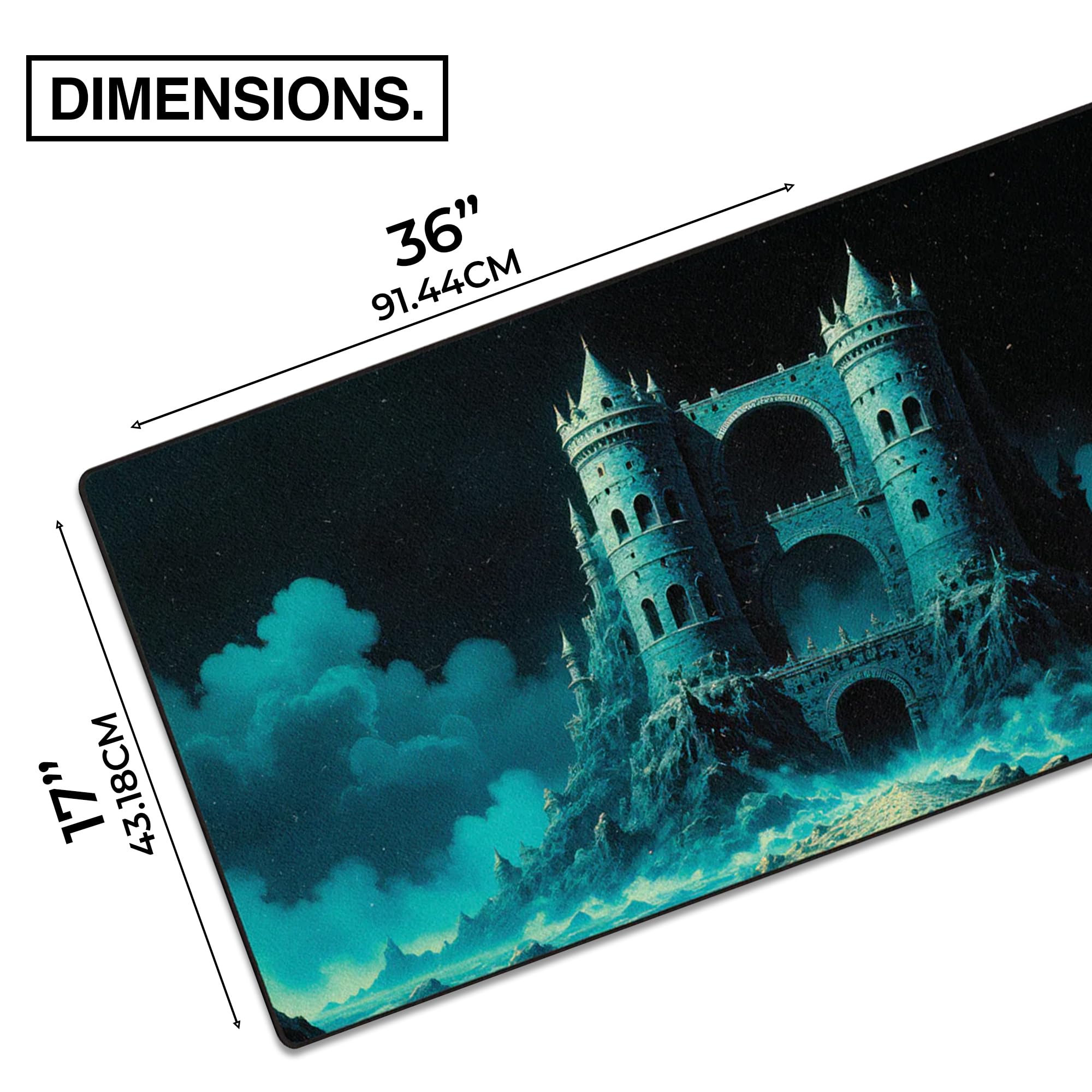 MPCO. Dark Fantasy - Tappetino per scrivania da gaming, 91,4 x 43,2 cm, in tessuto Duraglyde, motivo The Twilight Twins, antiscivolo, lavabile, scorrevole, per giochi di precisione e lavoro
