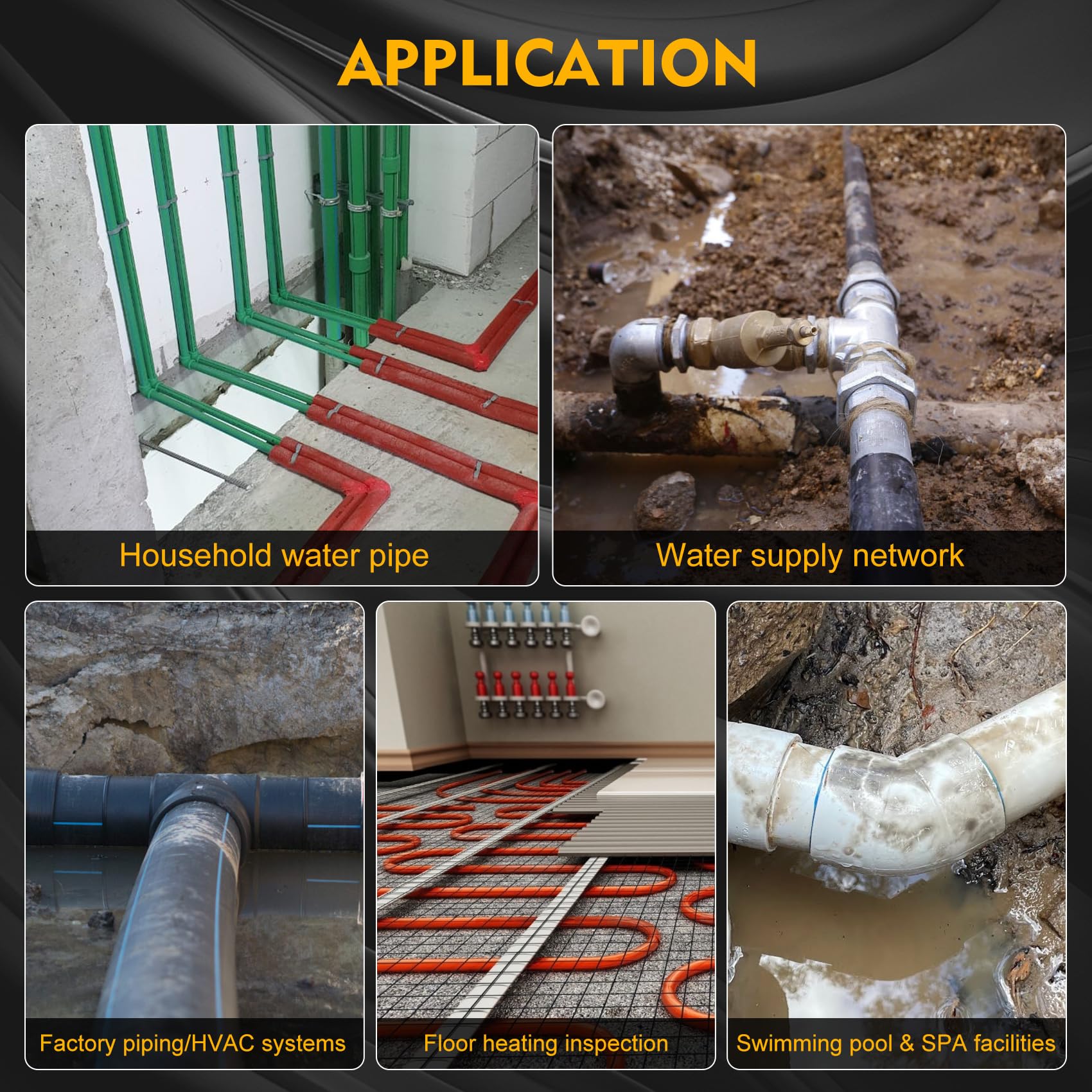Detector Fugas Agua Subterraneo Localizador Tuberias Sensores Doble Tamano Posicionamiento Preciso Pantalla Digital Alta Sensibilidad Maletin Equipo Kit