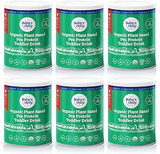 Baby's Only Organic Plant Based Pea Protein Toddler Drink, Pea Protein Powder, No Dairy, Lactose or Soy, Organic Toddler Drink with Plant Protein & Iron, Toddlers 12 Months Old and Up, 12.7 oz, 6 Pack
