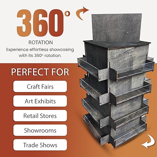 Miniatura 3 de Soporte de exhibición giratorio de 4 caras ferias de manualidades, ferias comerciales, mercados. Artículos pequeños y medianos como calcomanías,