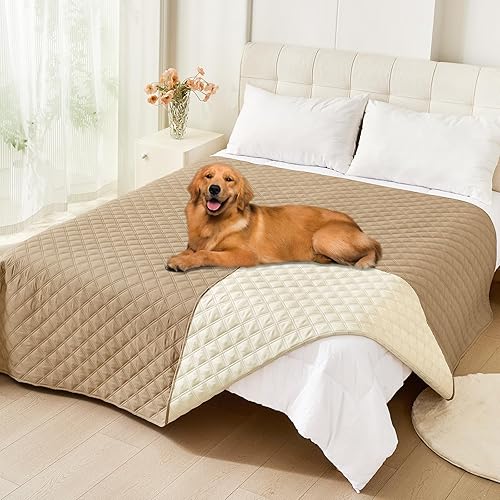 Miniatura 105 de Smiry Funda impermeable para cama de mascota, suave y lavable, para cama, sofá, reversible, perros pequeños, medianos, grandes, gatos, diseño