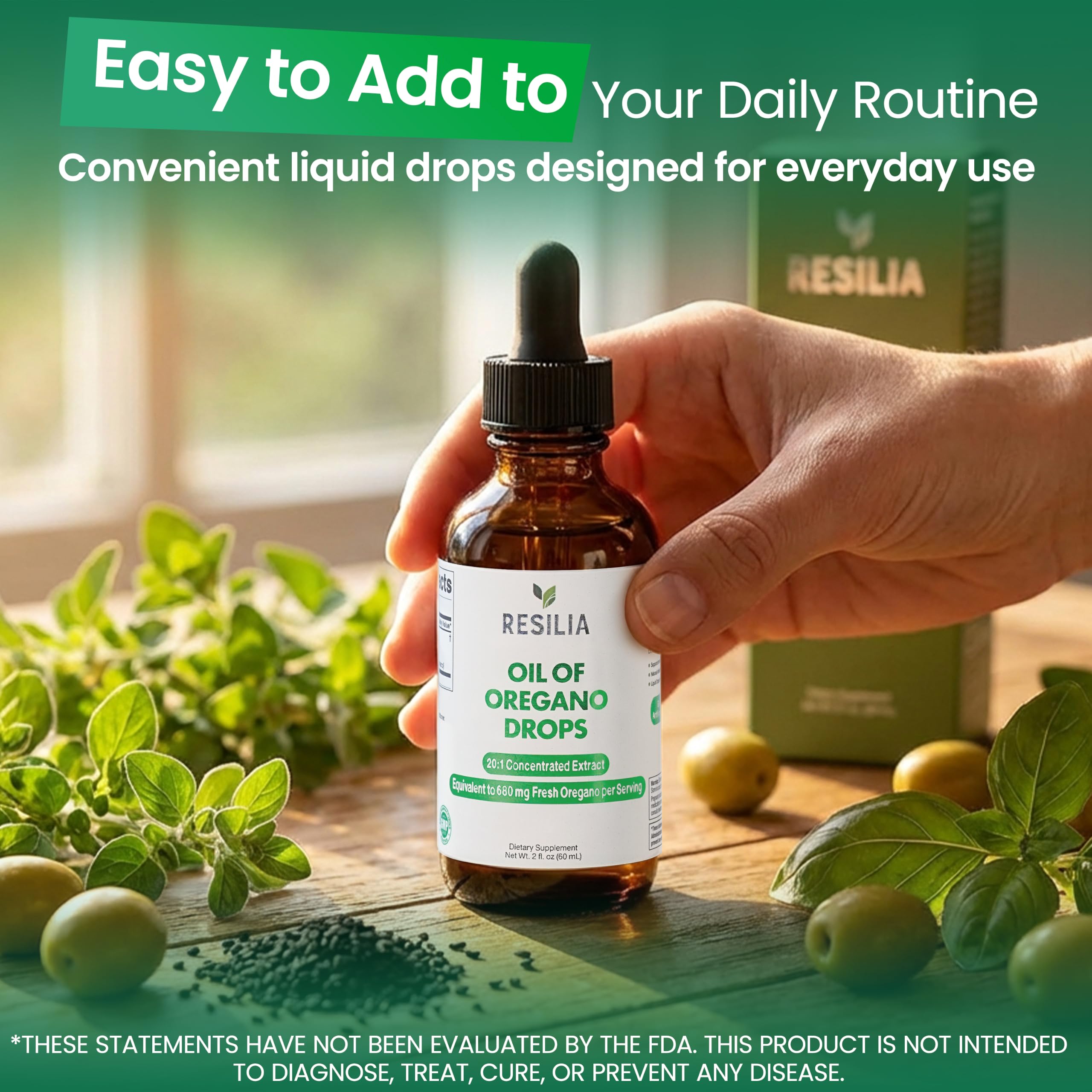 Resilia Premium Oregano Oil Drops | 34 mg Oregano Oil Per Serving | Herbal Liquid Supplement | Non-GMO | Easy-to-Use Dropper | 60 ml — Amazon image 5