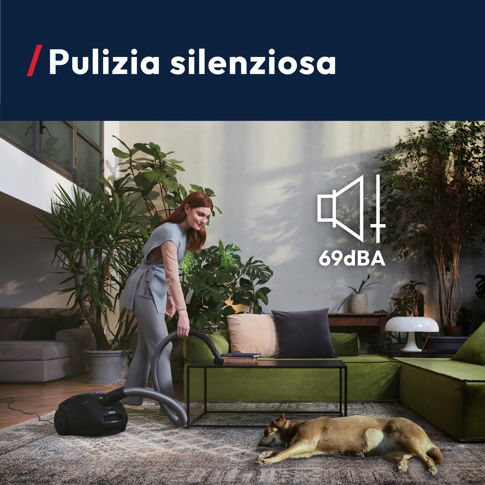 Hoover Aspirapolvere a traino con sacco Telios – Compatto, Silenzioso 69 dBA, Capacità sacco 3,5L, Leggero e con filo, Spazzola Parquet, Raggio d’azione 9,6 m, Filtro polvere EPA12 [TXLZ72HM]