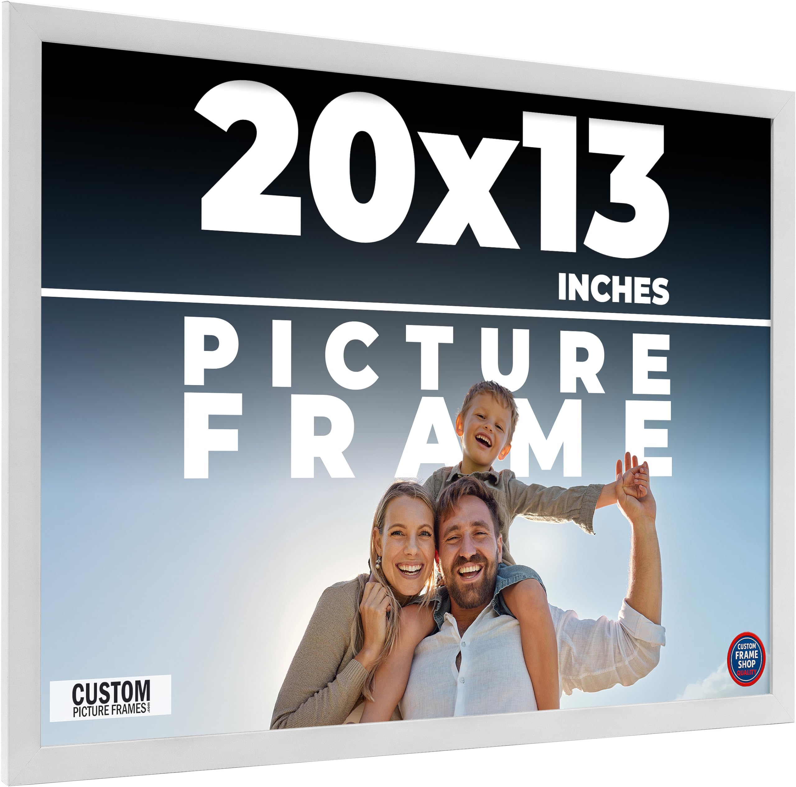 Amazon.com - 20x13 Frame White Real Wood Picture Frame Width 0.75