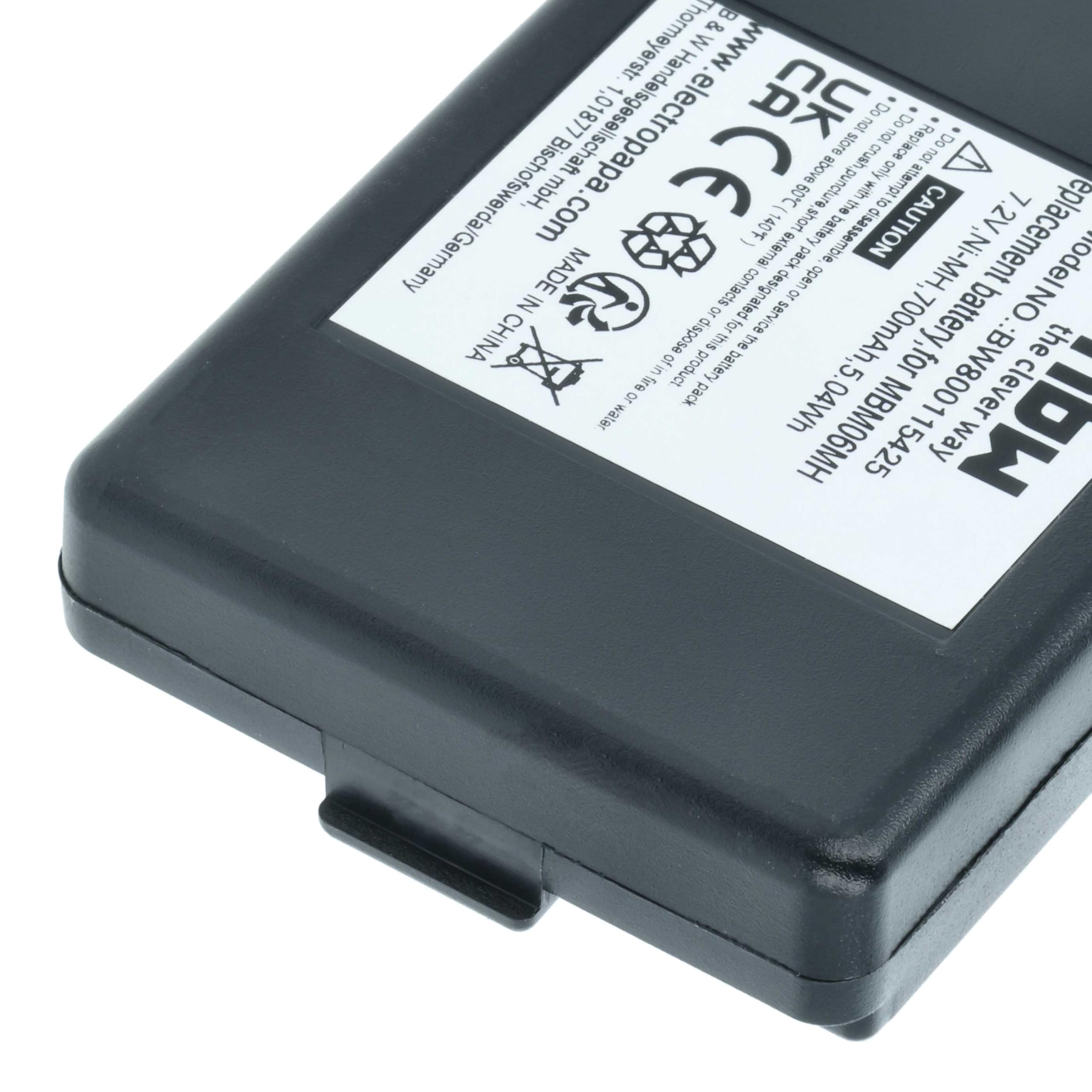 Autec MBM06MH 700mAh 7,2V NiMH batteria sostituisce radiocomando industriale vhbw