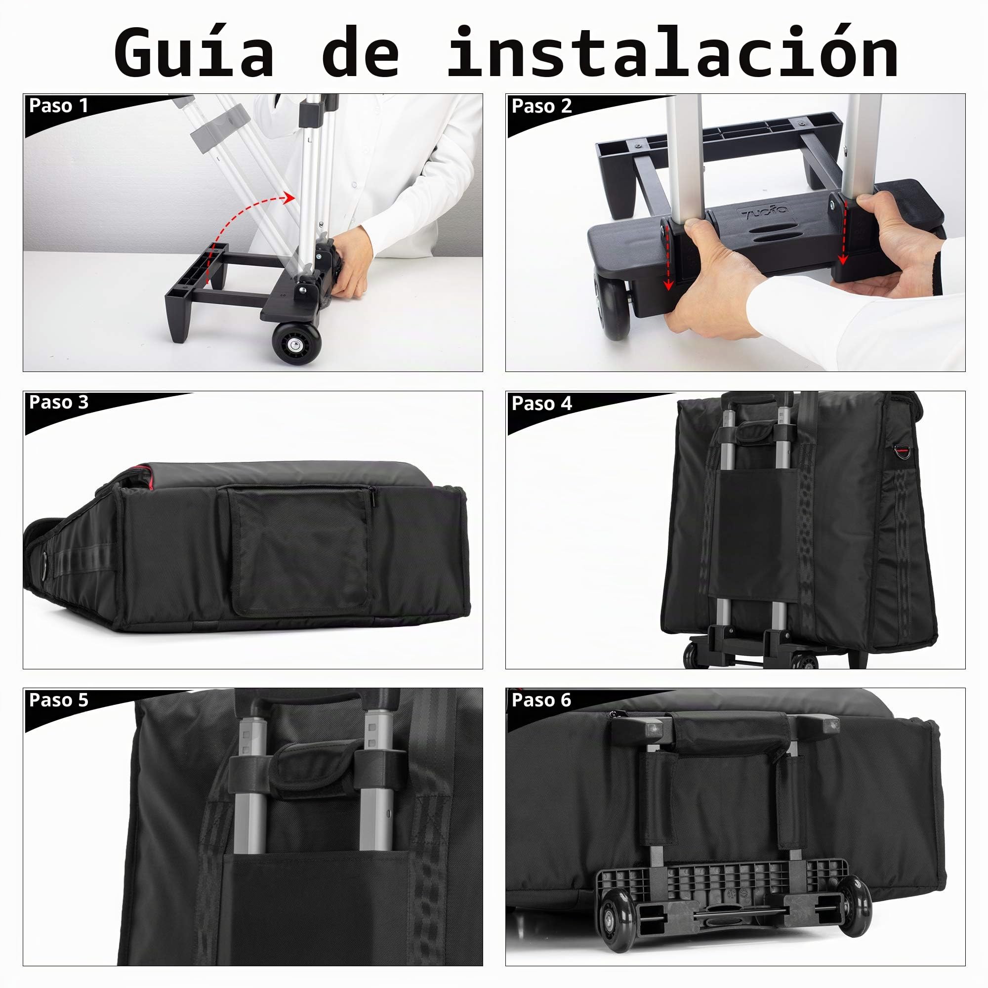 CURMIO Bolsa de Viaje Compatible con Apple iMac 21.5" con Carro, Negro | Bolsa Trolley iMac, Grueso Acolchado, Bolsillo para Accesorios, Correa de Hombro Desmontable, Vacía