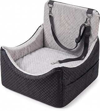 Dog Car Seat, 5" Elevated Cushion, Front/Back Seat, Dogs & Cats 30 lbs