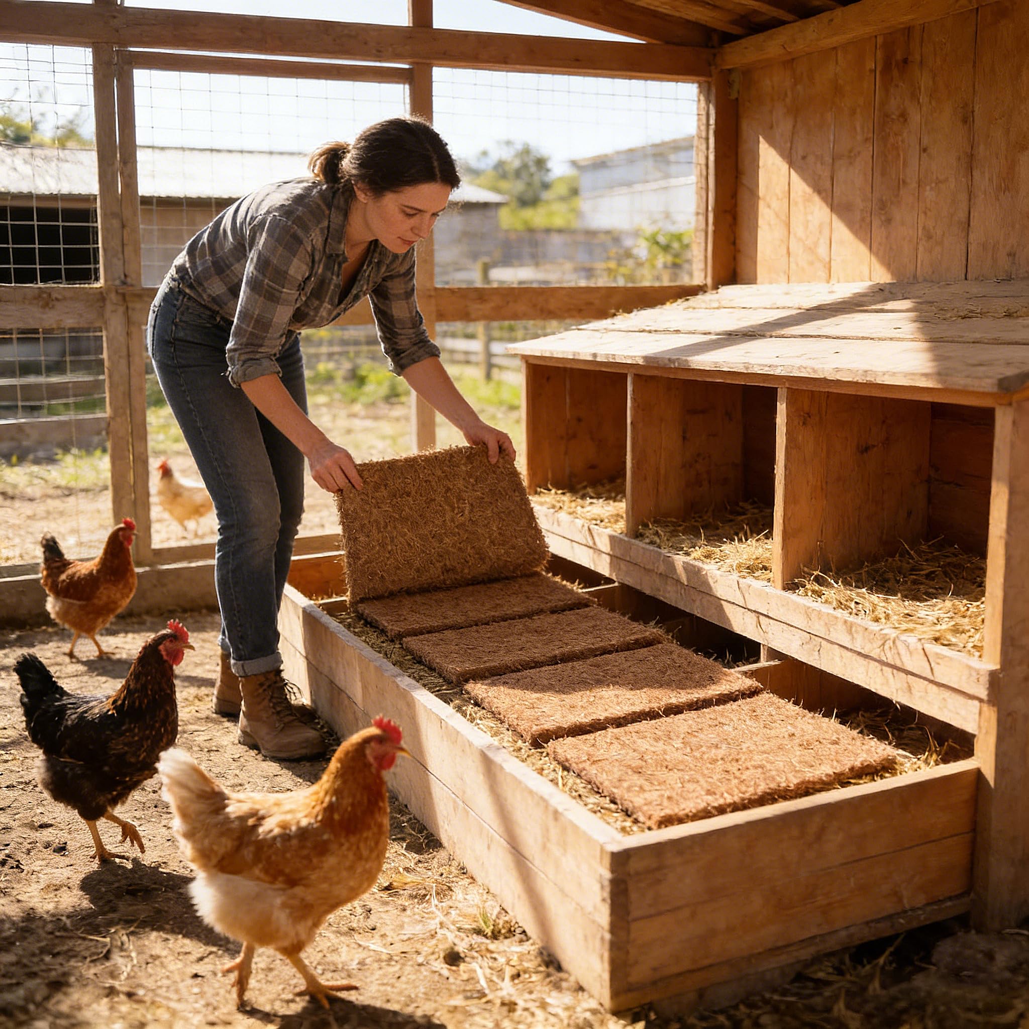 Fodere Nido per Deposizione Uova, Cuscinetti per Galline, Lavabili, Riutilizzabili, 10 Pezzi