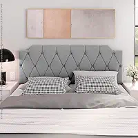 Cabeceira Box Estofada Painel Quarto Queen Suspensa Almofadada (Cinza)