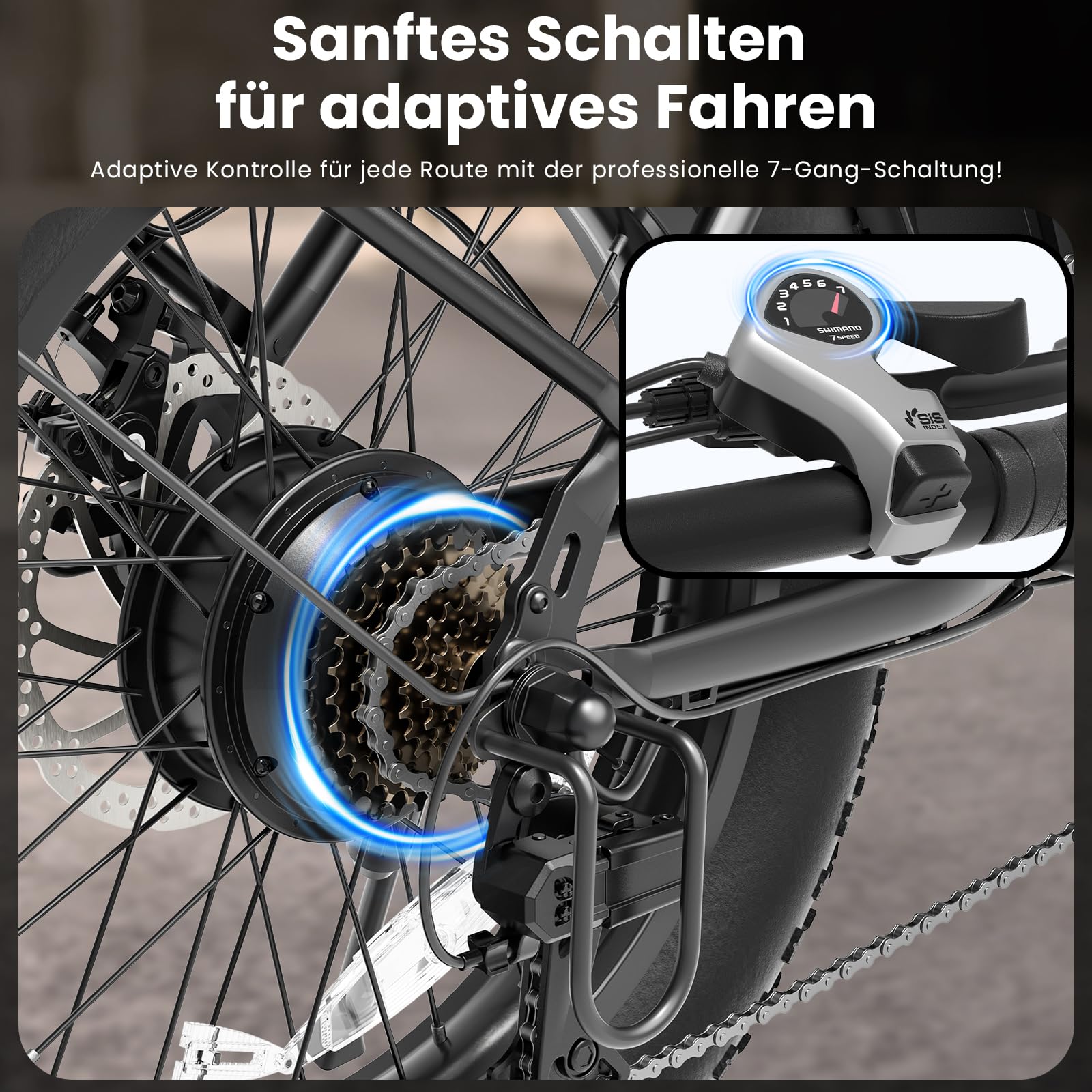 Touroll S3 Pro E-Bike Klapprad mit 1296Wh Akku, 65km-195km Reichweite, 20''x3.0'' Fat Tire Elektrofahrrad Herren Damen, 250W Motor, 50Nm Drehmoment, Ebike mit Gepäckträger, StVZO Konfor