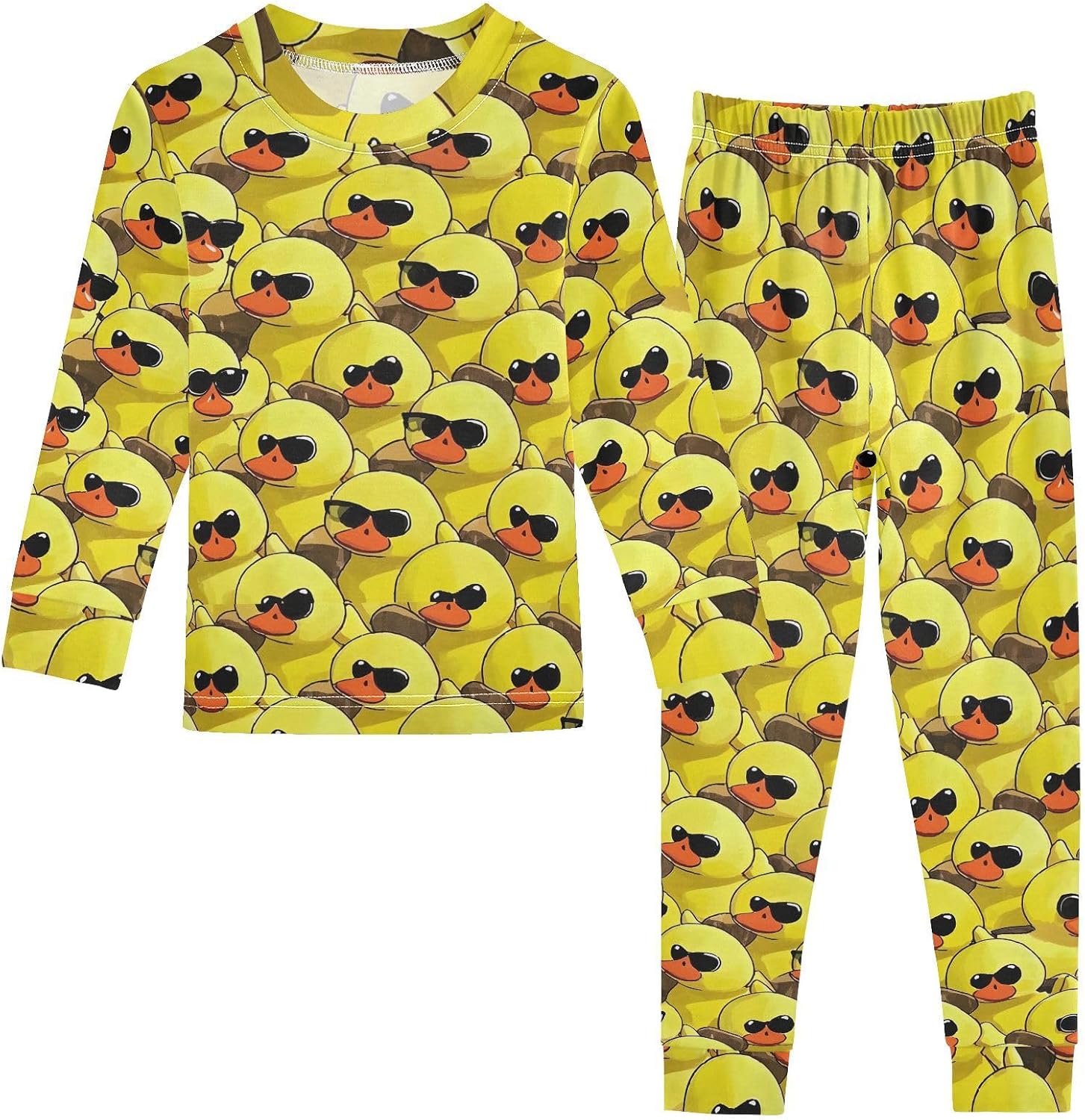 2 Piece Cotton Pajamas Long Sleeve Top and Elastic Waist Pj Pants Set Sleepwear
