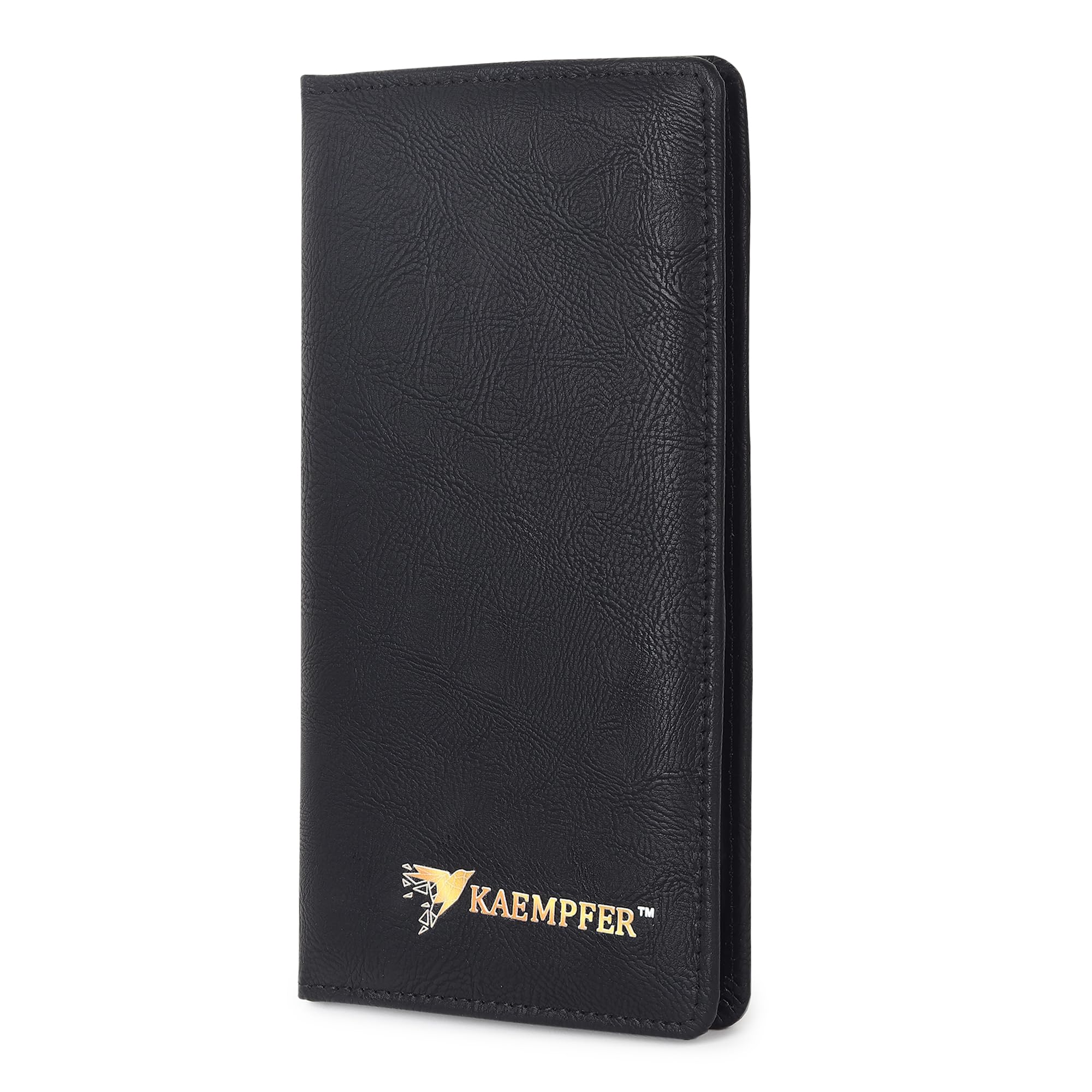 KAEMPFER Small Car Document Holder | Faux Leather File Folder for RC Book, License, Insurance | Vehicle Document File Wallet & Auto Organizer (Car Document Holder-Black)