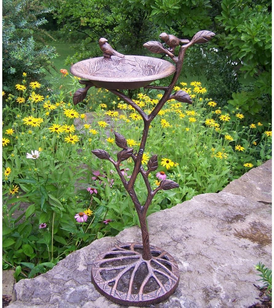 212 Main Living Meadow Bird Bath - Antique Bronze